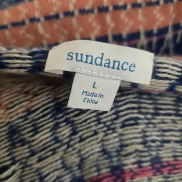 Sundance Cardigan Large Shoreline Long Wooden Button Up Boho Coastal Sweater - Picture 8 of 10